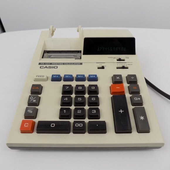 Casio FR-1211 Printing Calculator 10 Key Power Works Made in Japan PARTS - Picture 1 of 8